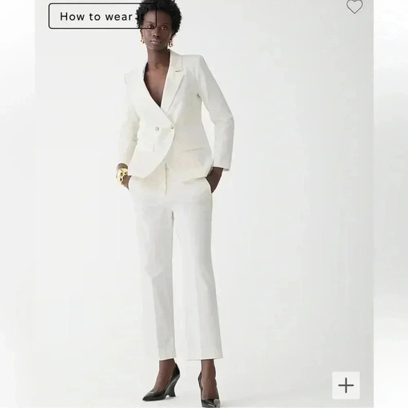 J. Crew Kate Straight Leg Pant Bi-Stretch Cotton Blend Ivory Size 24 BF401 New - Picture 1 of 16